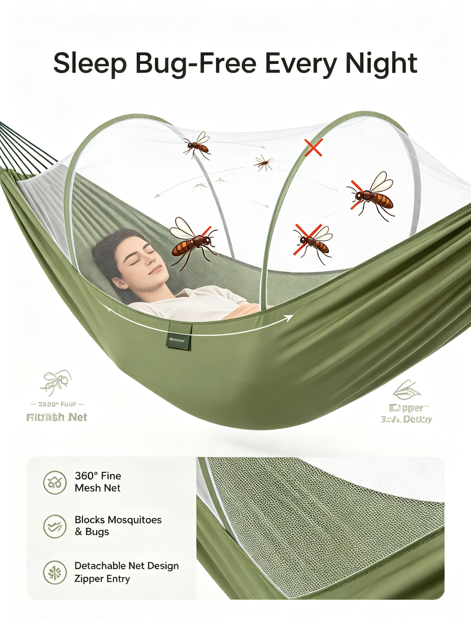 11ft Camping Hammock with Mosquito Net detail image
