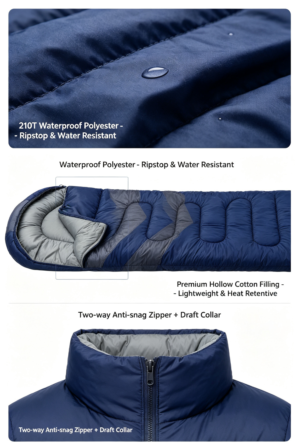 3 Season Lightweight Envelope Sleeping Bag detail image