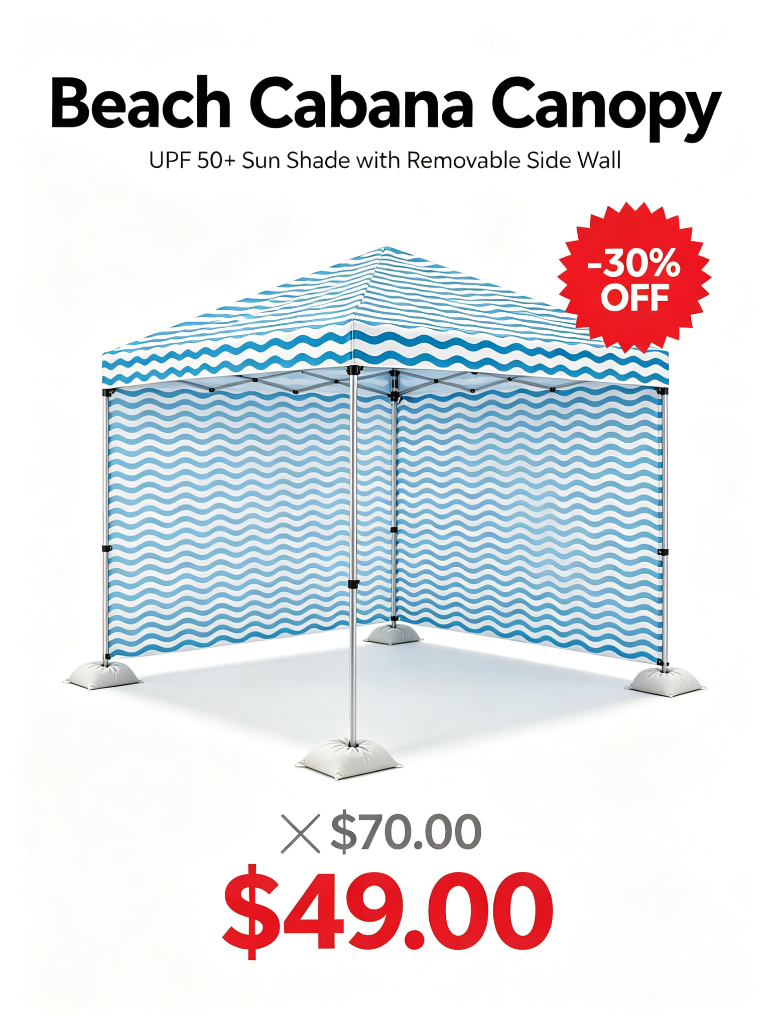 Beach Cabana Canopy with UPF 50+ detail image