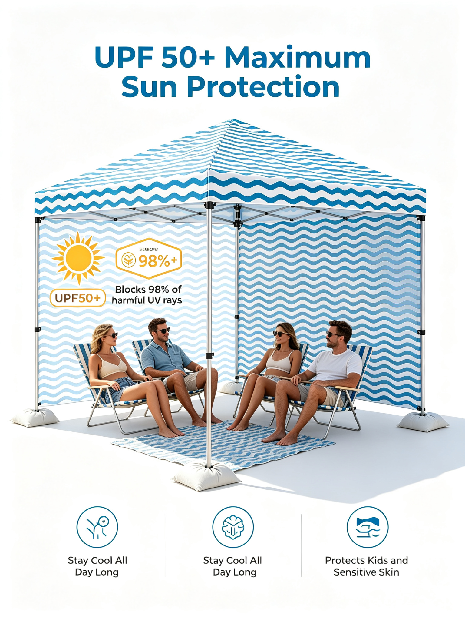 Beach Cabana Canopy with UPF 50+ detail image