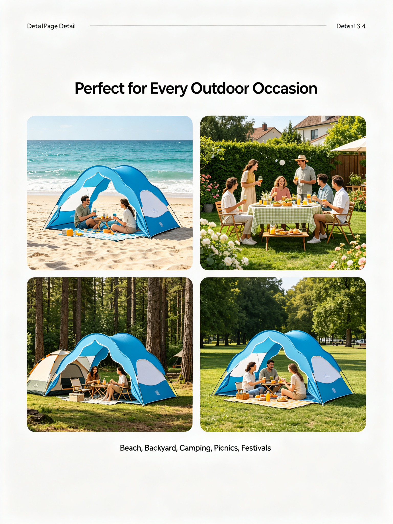 Beach Cabana Canopy with UPF 50+ detail image