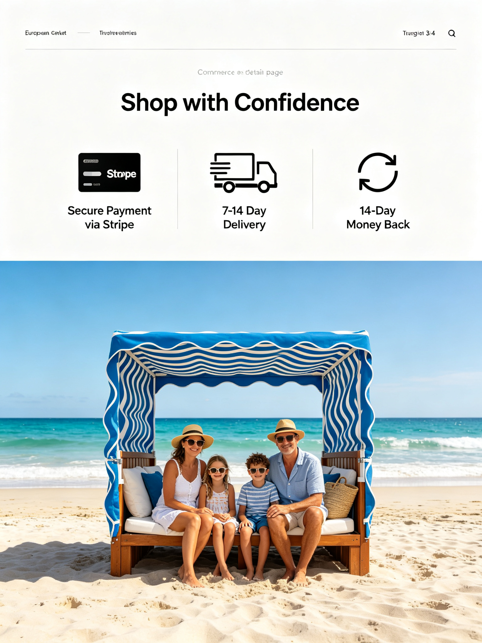 Beach Cabana Canopy with UPF 50+ detail image