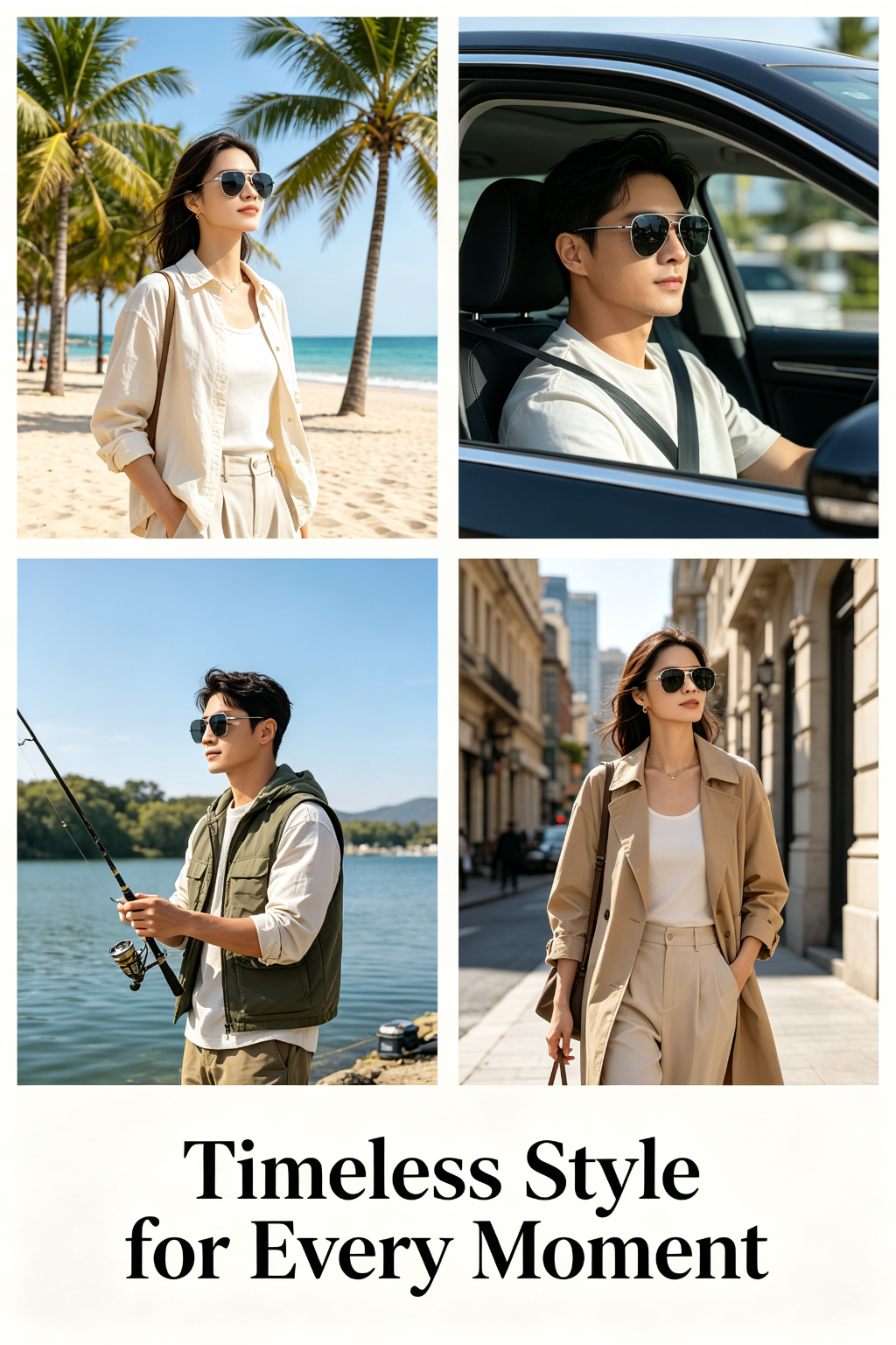 Classic Aviator Polarized Sunglasses detail image