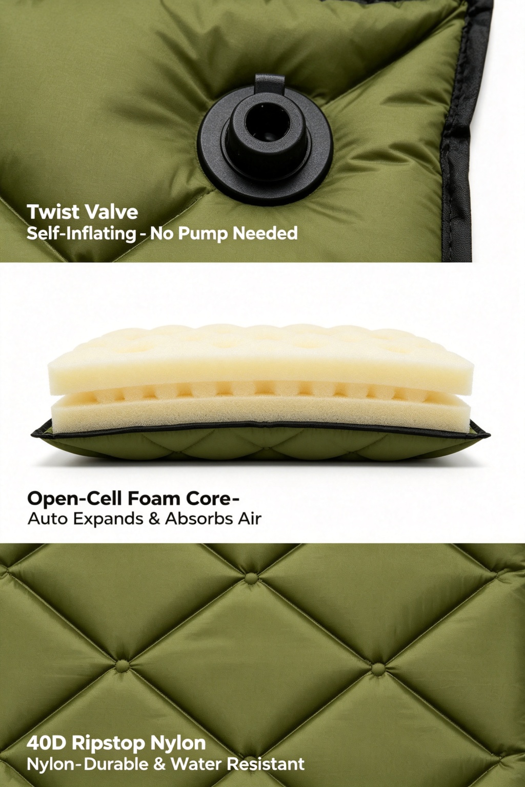 Self-Inflating Foam Sleeping Pad (Lightweight) detail image