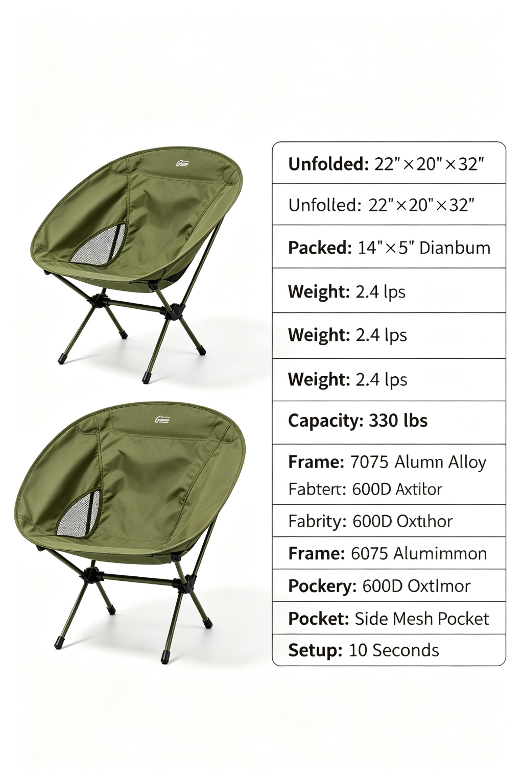 Ultralight Portable Folding Moon Chair detail image