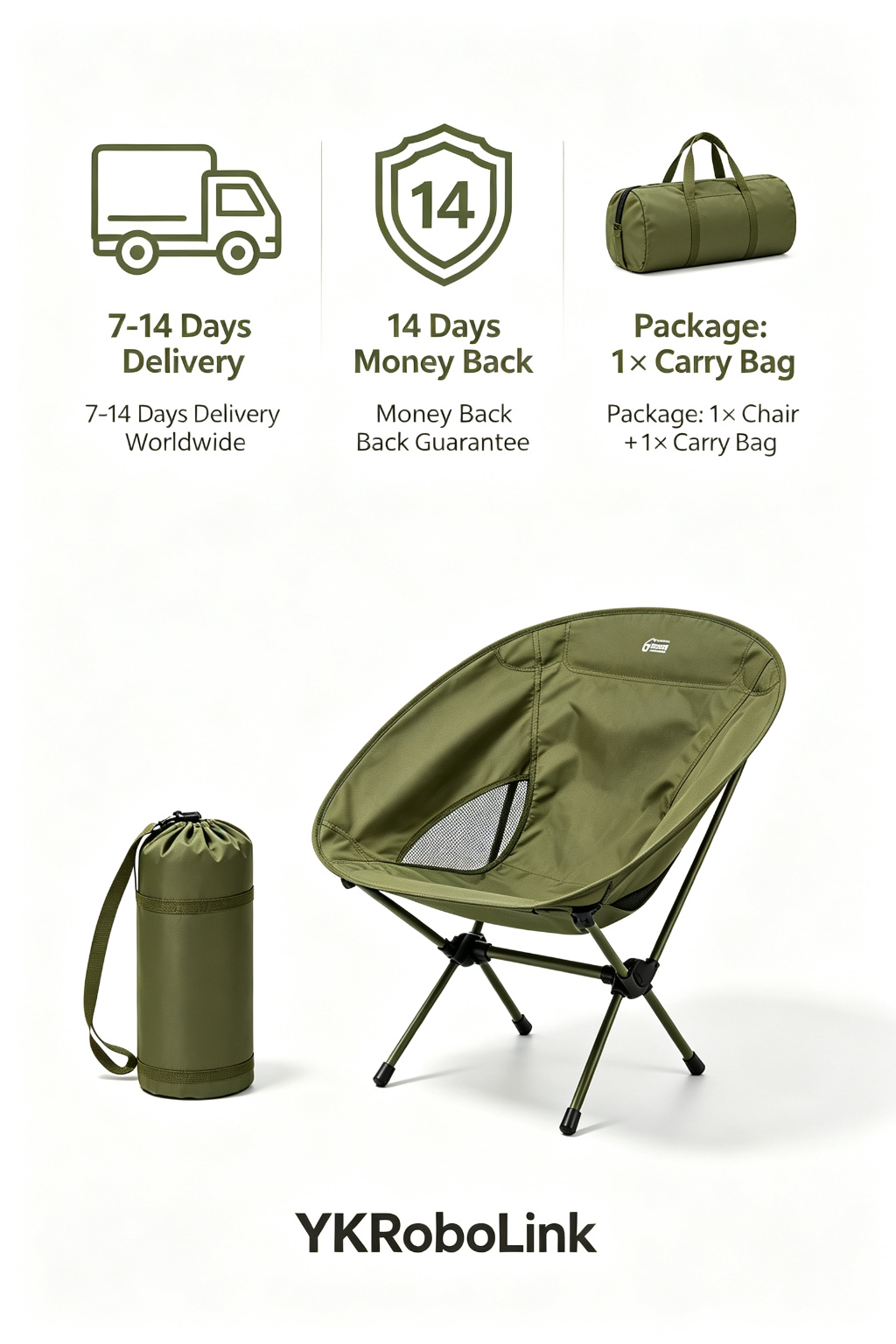 Ultralight Portable Folding Moon Chair detail image